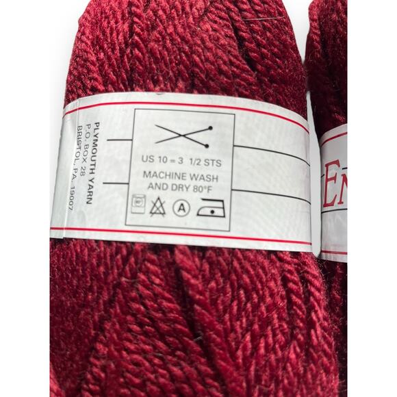 2 Skeins Plymouth Yarns ENCORE CHUNKY Bulky Acrylic Wool  🧶 #999 Burgundy Red - Picture 5 of 9